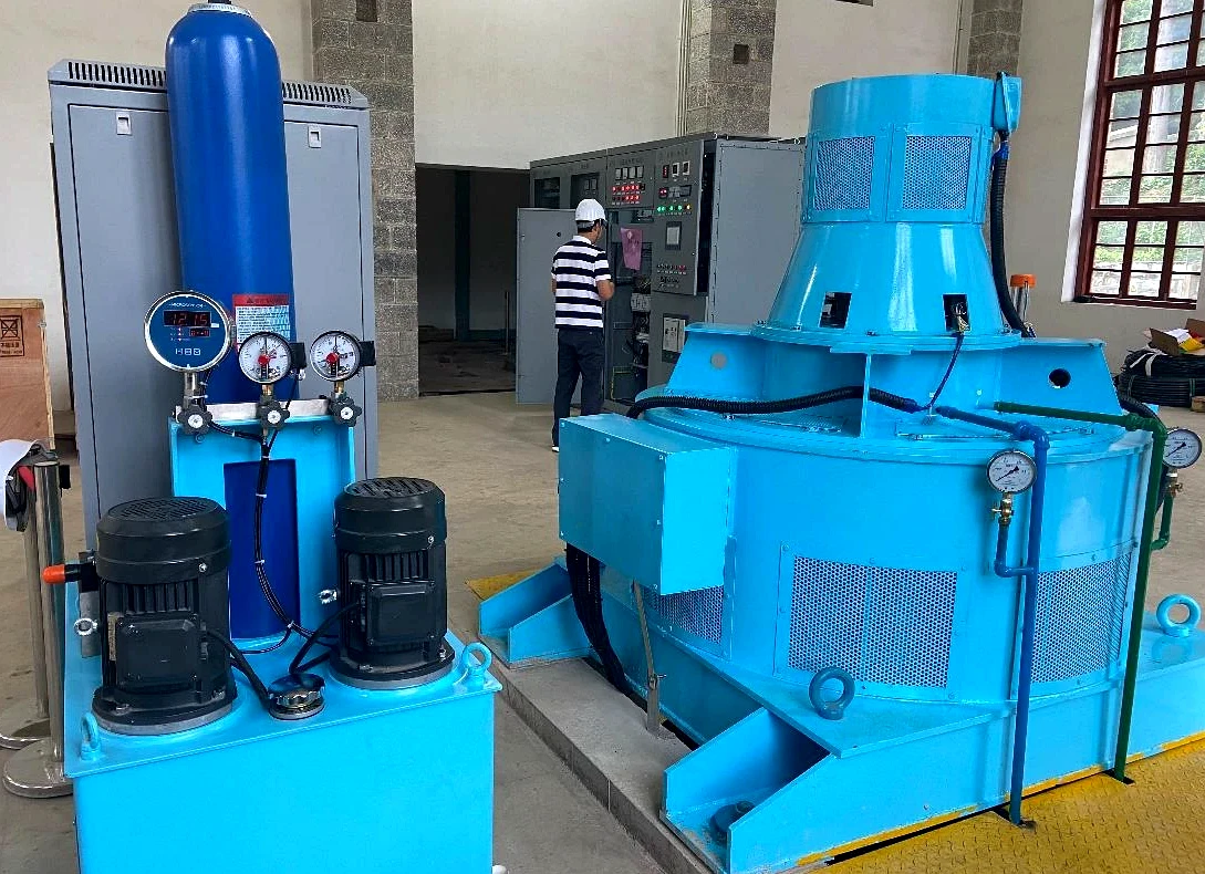 Hydroelectric equipment inside an industrial facility